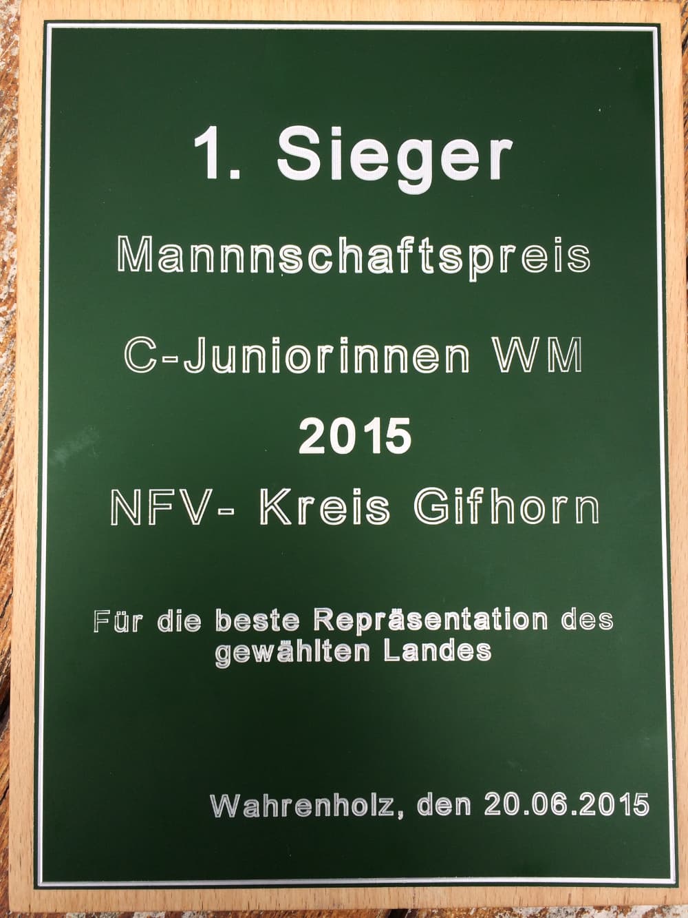 Der SV Steinhorst bei der C-Juniorinnen-Weltmeisterschaft des NFV-Kreis-Gifhorn 2015
